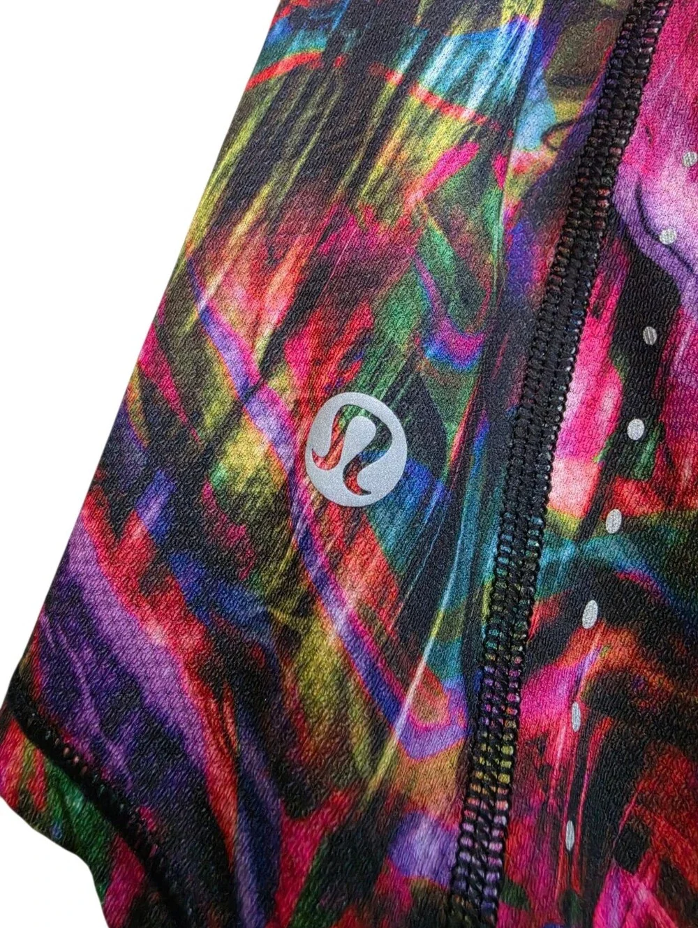 Lululemon High Neck Running and Training Tee – Hyper Flow Pink Multi – Size 4